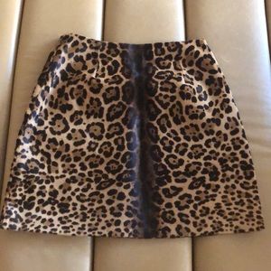 Michael Kors Leopard printed 100% calf hair skirt